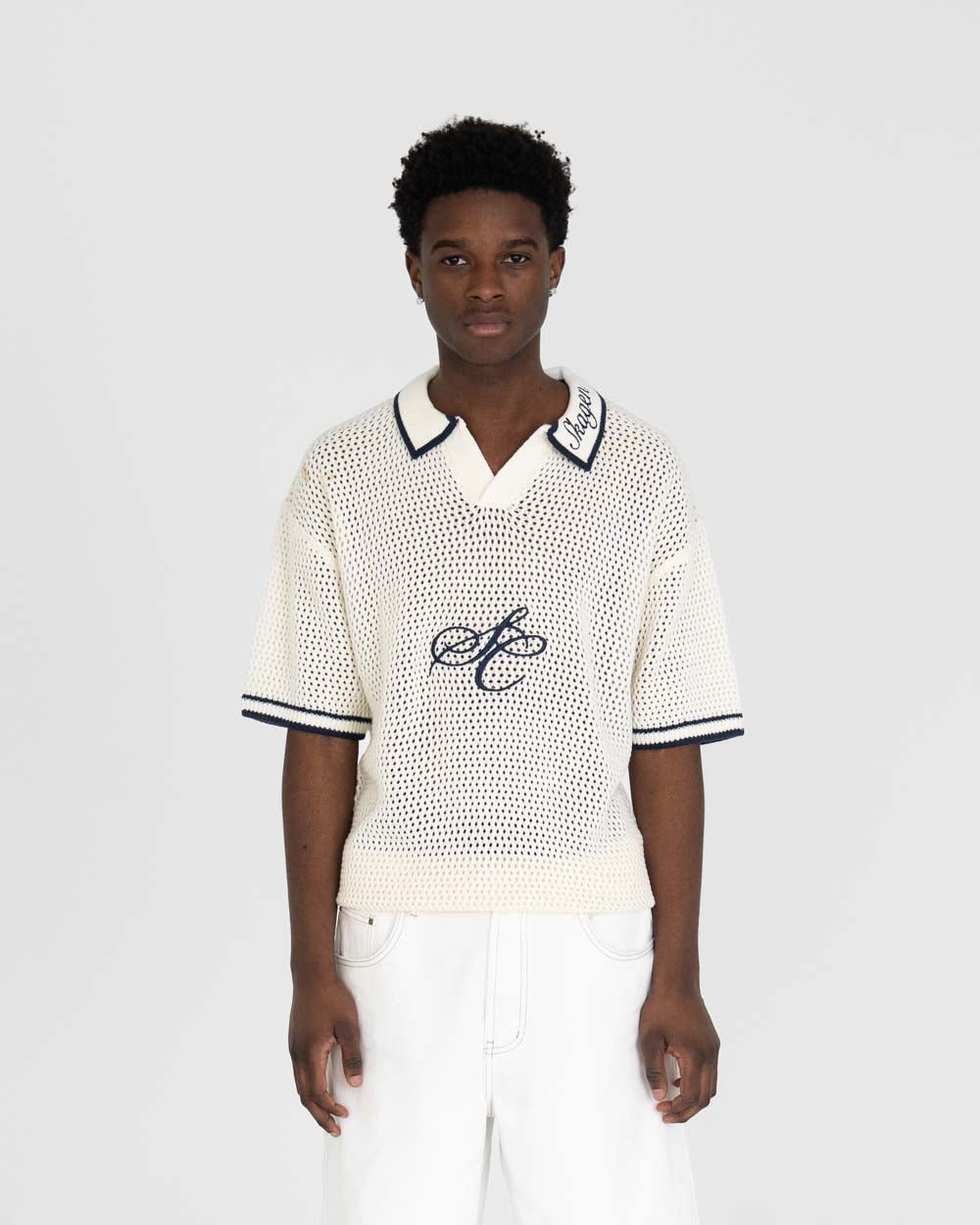 Strikket Kortærmede Polo Hvid | Skagen - clothing.dk